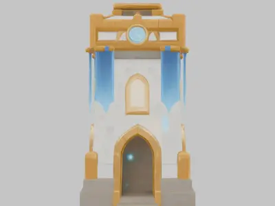 Fantasy Medieval Tower 3D Model Low-poly 3D model