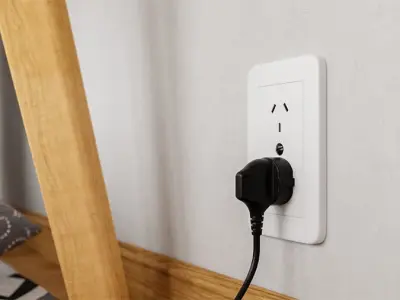  Type B Power Plug Model, Black 