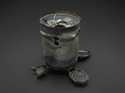 Destroyed OTR-21 SS-21 Scarab Tochka-U Photoscan Game Ready Low-poly 3D model