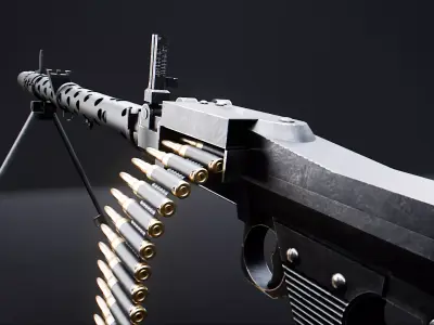 MG 34 - WW2 German Machinegun Low-poly 3D model