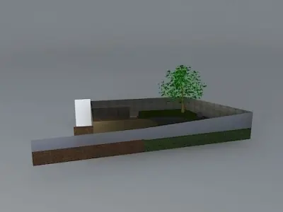 Sloping garden option with terraces Free 3D model