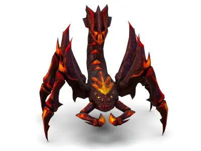 Low Poly Monster Black Scorpio Creature Low-poly 3D model