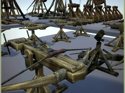 Animated Siege Weapons Low-poly 3D model