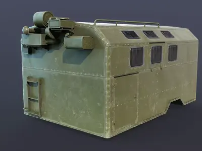 Kung Military Trailer Low-poly 3D model