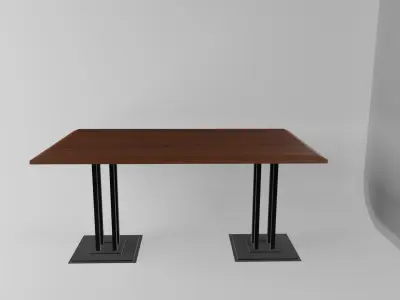 dark wood table Free low-poly 3D model