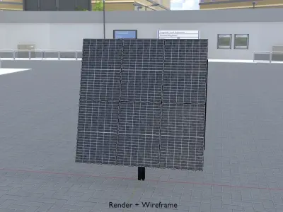Agricultural Photovoltaic System 165 Degrees 4m Low-poly 3D model