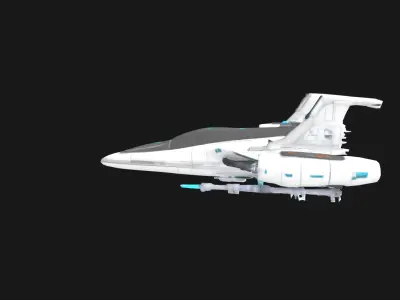 Aetheron X9 Modular Stellar Interceptor Sci-Fi Spaceship 3DModel Low-poly 3D model