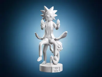 Rick and Morty Cartoon Sculpture 3D print model