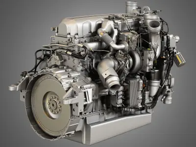  MX13 Heavy Duty Truck Engine - 6 Cylinder Diesel Engine 3D model