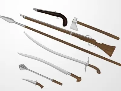 Cossack weapon collection Free 3D model