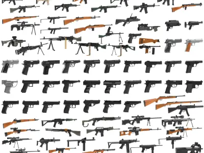 100 Firearms High-Poly Collection Vol 1 3D model