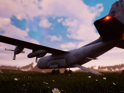 US C-130 Low-poly 3D model