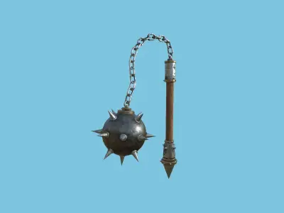 Medieval Flail 02 Steel - Character Fantasy Weaponry Low-poly 3D model