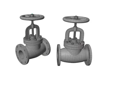 Gate Valve - dirty and rust 3D model