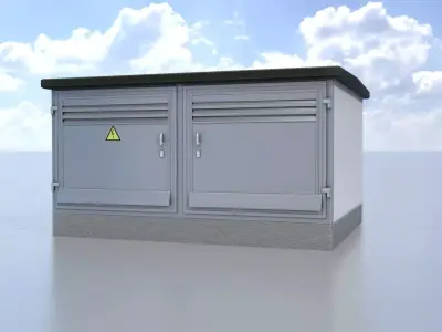 Compact Transformer Station Low-poly 3D model