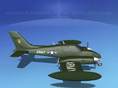 Cessna U-3B Blue Canoe V08 3D model