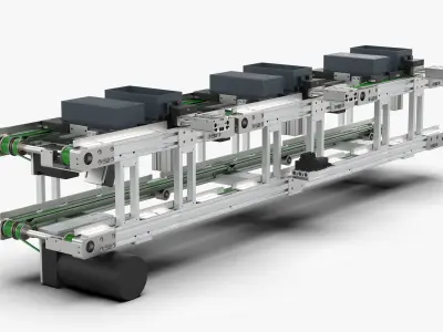 Upper and Lower Belt Conveyor 3D model