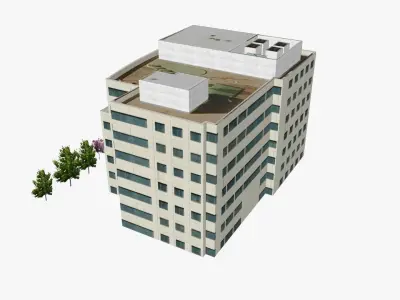 Pacific Private Hospital Low-poly 3D model