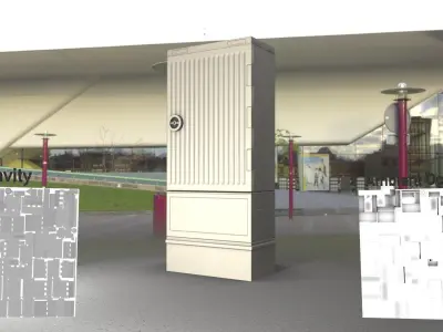 Electrical Distribution Cabinet 114 Low-poly 3D model