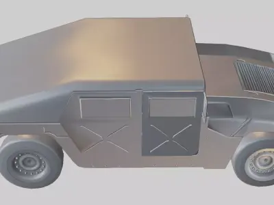 Military Humvee Vehicle Low-poly 3D model