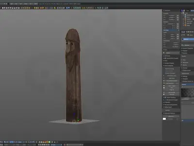 Viking pole god Odin Low-poly 3D model