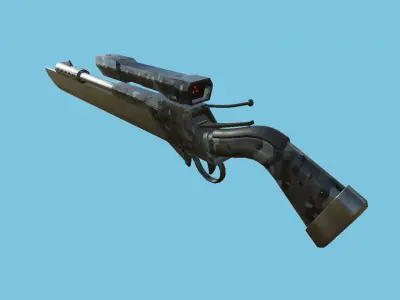 Sniper Gunblade 07 Black Camouflage - Character SciFi Design Low-poly 3D model