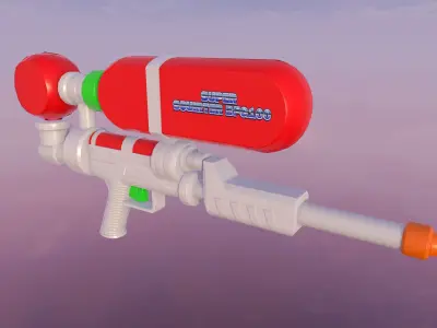 Water Gun Low-Poly Prop Low-poly 3D model
