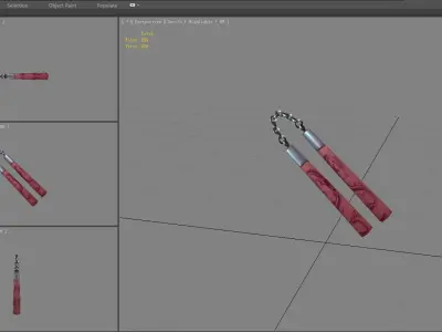 Nunchakus taiwanese jiu-jitsu Low-poly 3D model