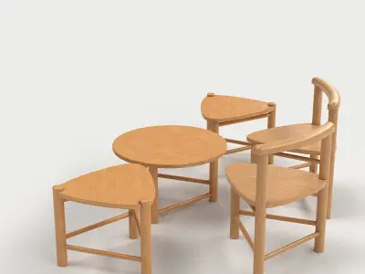 Furniture set 01 Low-poly 3D model
