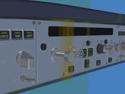 Airbus A320 Flight Control Unit for Captain and First Officer 3D model