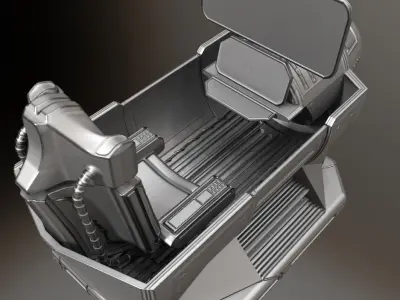 Futuristic Control Module High Poly Version 3D model