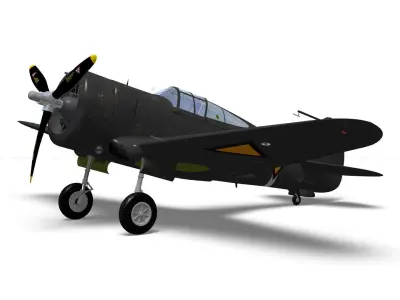 Curtiss Wright P 36 Hawk75 A7 3D model