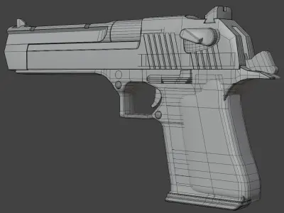 Desert Eagle PBR Model caliber 50 AE Low-poly 3D model