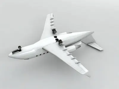 Bombardier Challenger 600 Aircraft  Low-poly 3D model