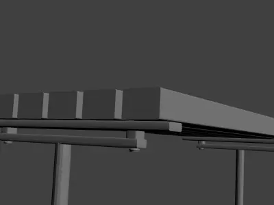 Low Poly Bank awning 3D model