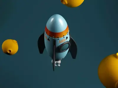 Cartoon Rocket 3D model shop