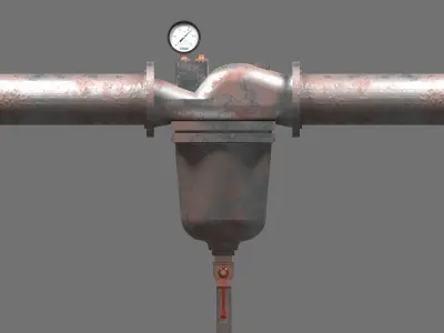  Honeywell F78TS fine filter with backwash flanged 3D model