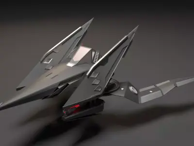 Aircraft X-Wing Low-poly 3D model