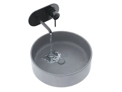 Washbasin and faucet 3D model