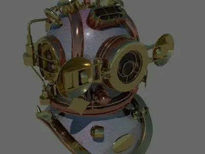 Custom diving helmet 3D model