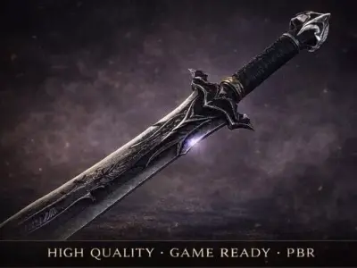 Nightreaver Blade Stylized Dark Fantasy Sword  Low-poly 3D model