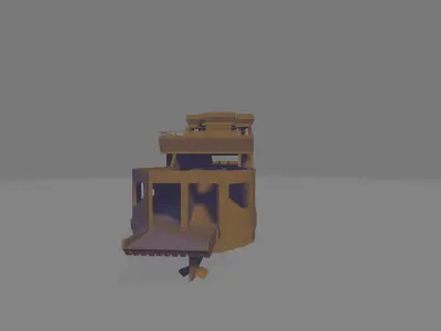 Ferry ro-ro ship miniature 3D print model