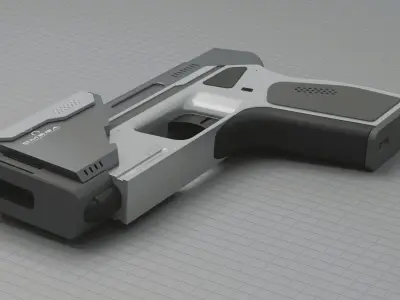 Sci-Fi compact weapon gun Low-poly 3D model