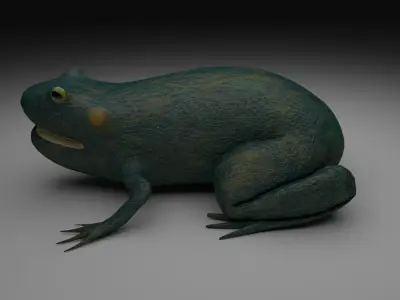 Smooth Blue Frog - Cartoon Style Free low-poly 3D model