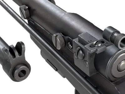 PBR M4 Survival Rifle Low-poly 3D model