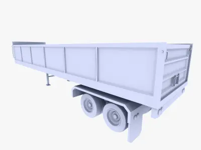 Truck Trailer 3 Low-poly 3D model