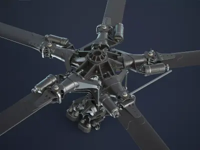 MH-6 Little Bird Rotors High-Poly 3D model