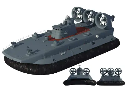 Chinese People Liberation Army Navy bison hovercraft 3D model