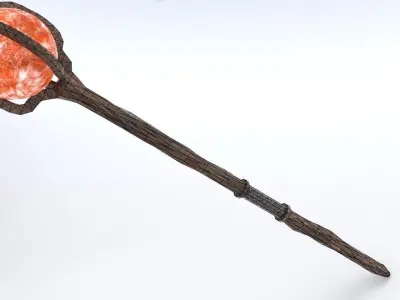 Magic Staff Low-poly 3D model