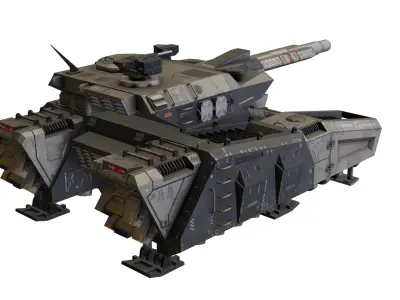 sci-fi hover Tank Low-poly 3D model
